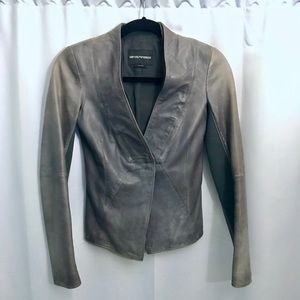 Emporio Armani Premium Leather Blazer Jacket